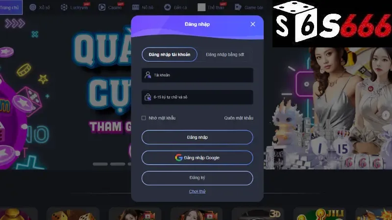Cách thực hiện đăng nhập S666